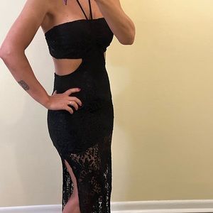 Beautiful lace black long dress